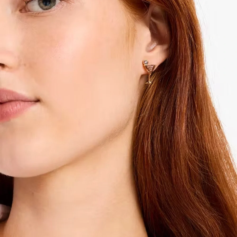 kate spade espresso martini shaken and brewer Gold stud Brown Martini Earrings - Picture 3 of 4